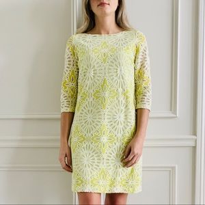 {Badgley Mischka} Floral Crochet Dress